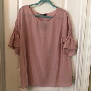 Pink ruffled sleeve top